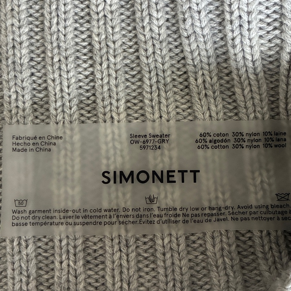Simonett Gray Ribbed Shrug - Picture 6 of 7